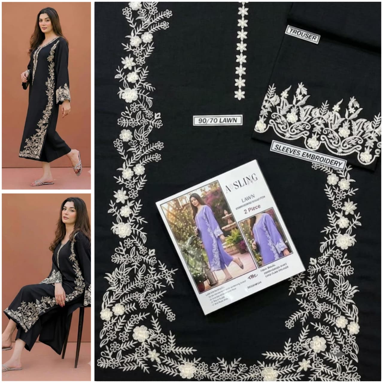 Premium quality 2pc Lawn Embroidery unstitch d1831