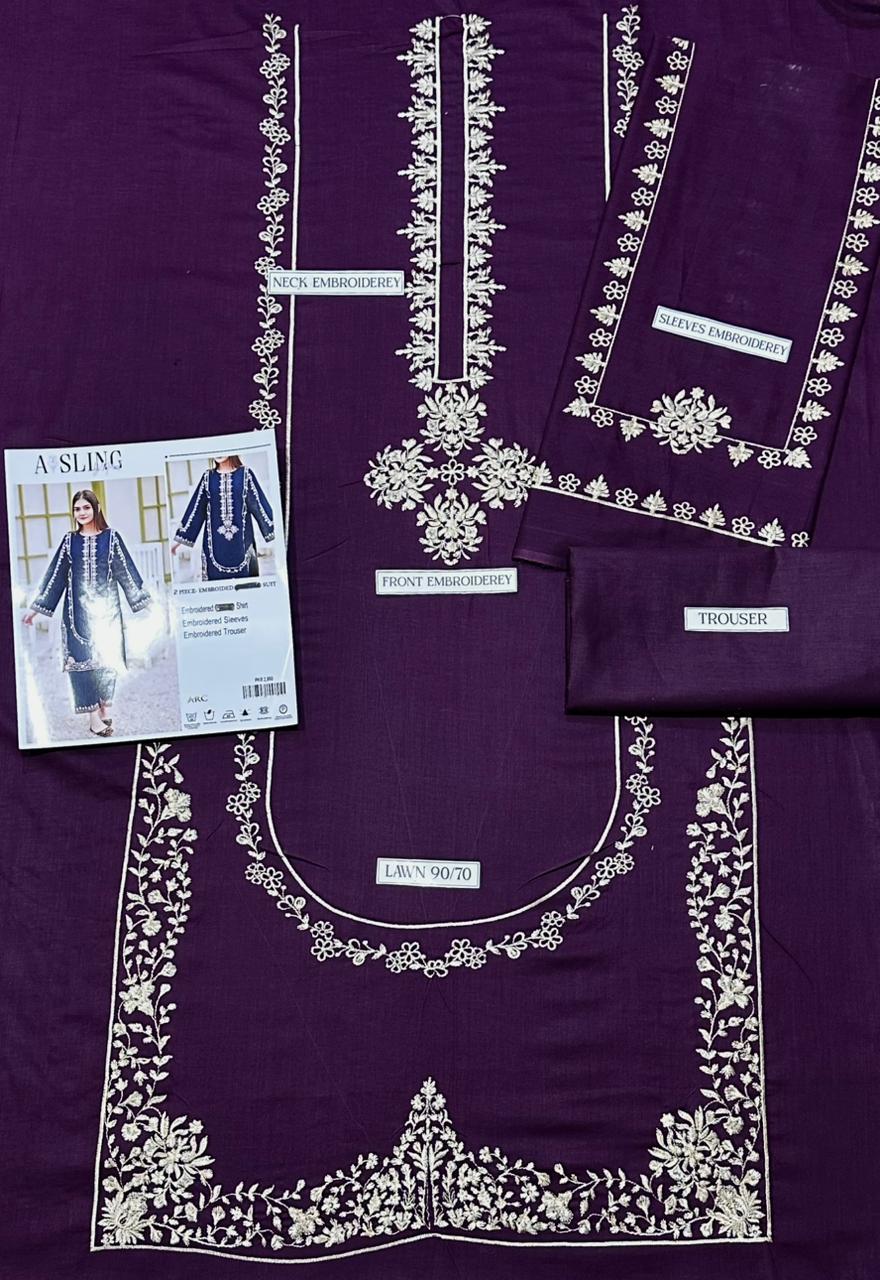Premium quality 2pc Lawn Embroidery unstitch d1841