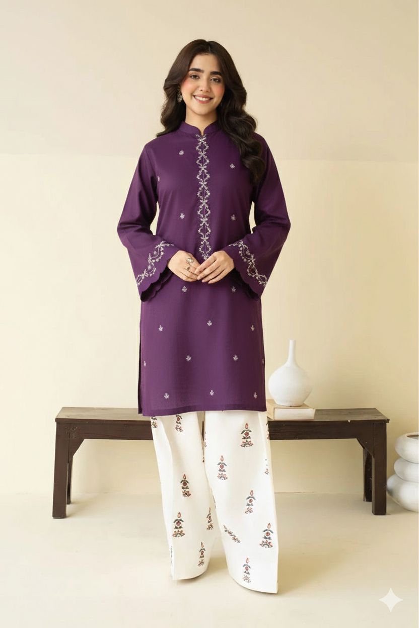 Premium quality 2pc Lawn Embroidery unstitch d1843