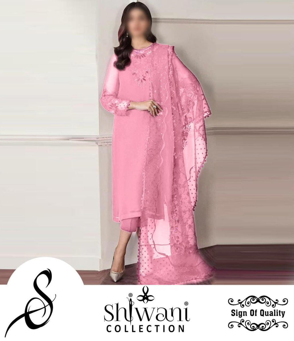 Baroque  Chiffon With Sequence Work D-1738