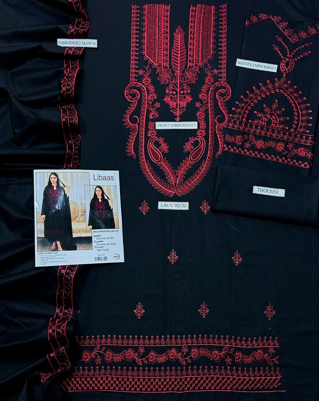 LIBAS  LAWN 3PC EMBROIDERED 1497