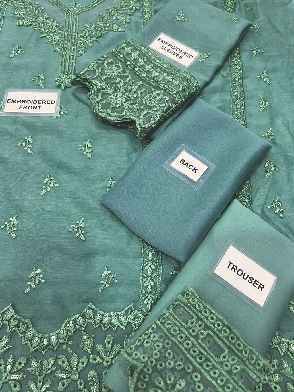 Azure Chiffon Embroidered  1511