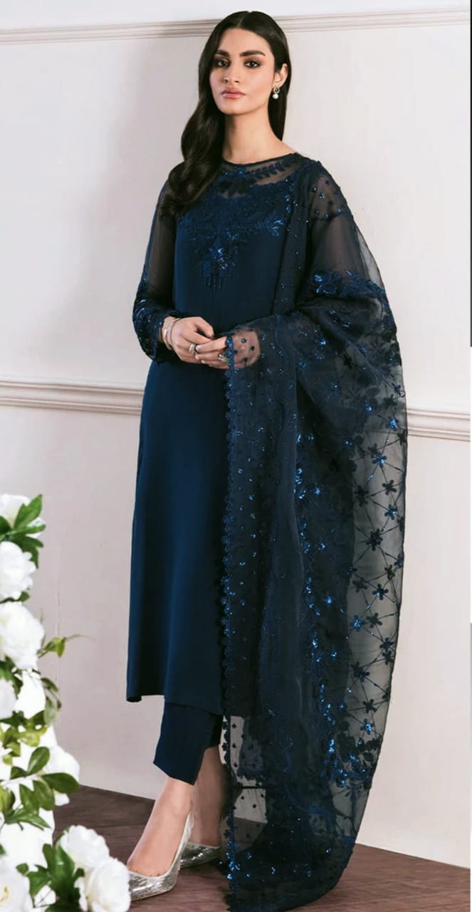 Baroque  Chiffon With Sequence Work D-1714