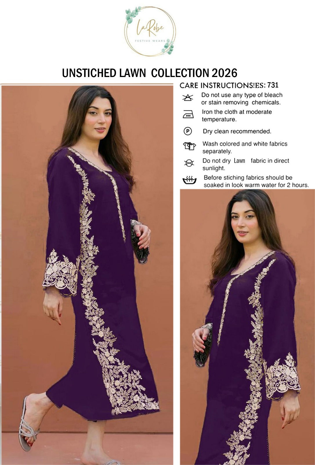 LAWN EMBROIDERED 2pc 1650