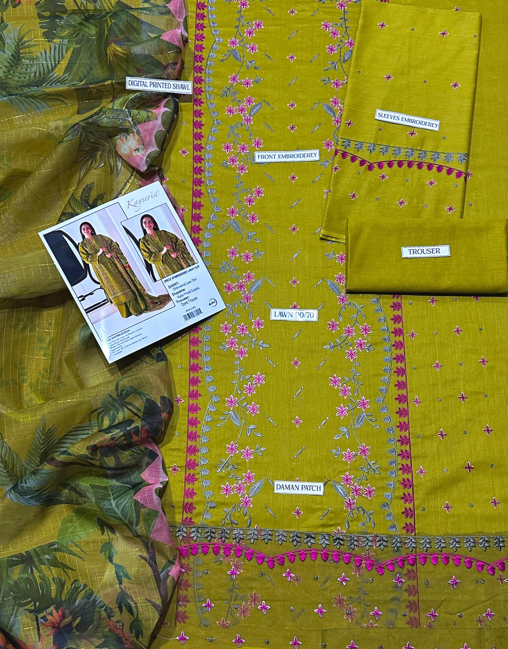 LIBAS  LAWN 3PC EMBROIDERED 1493