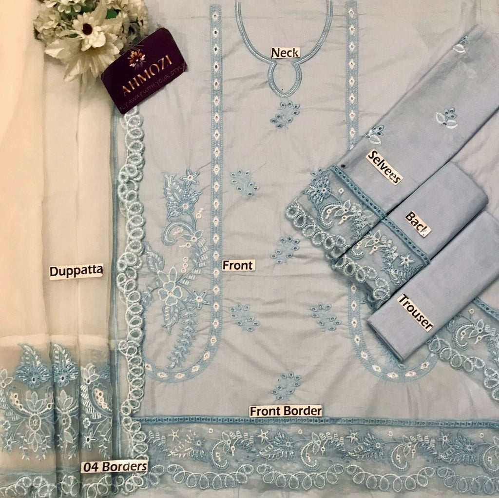 IZEL Lawn  chikenkari 1341