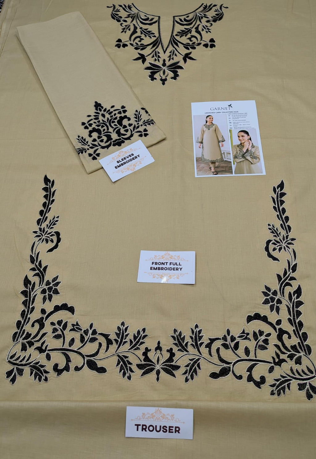 Garnet Lawn Embroidered 2pc D1659