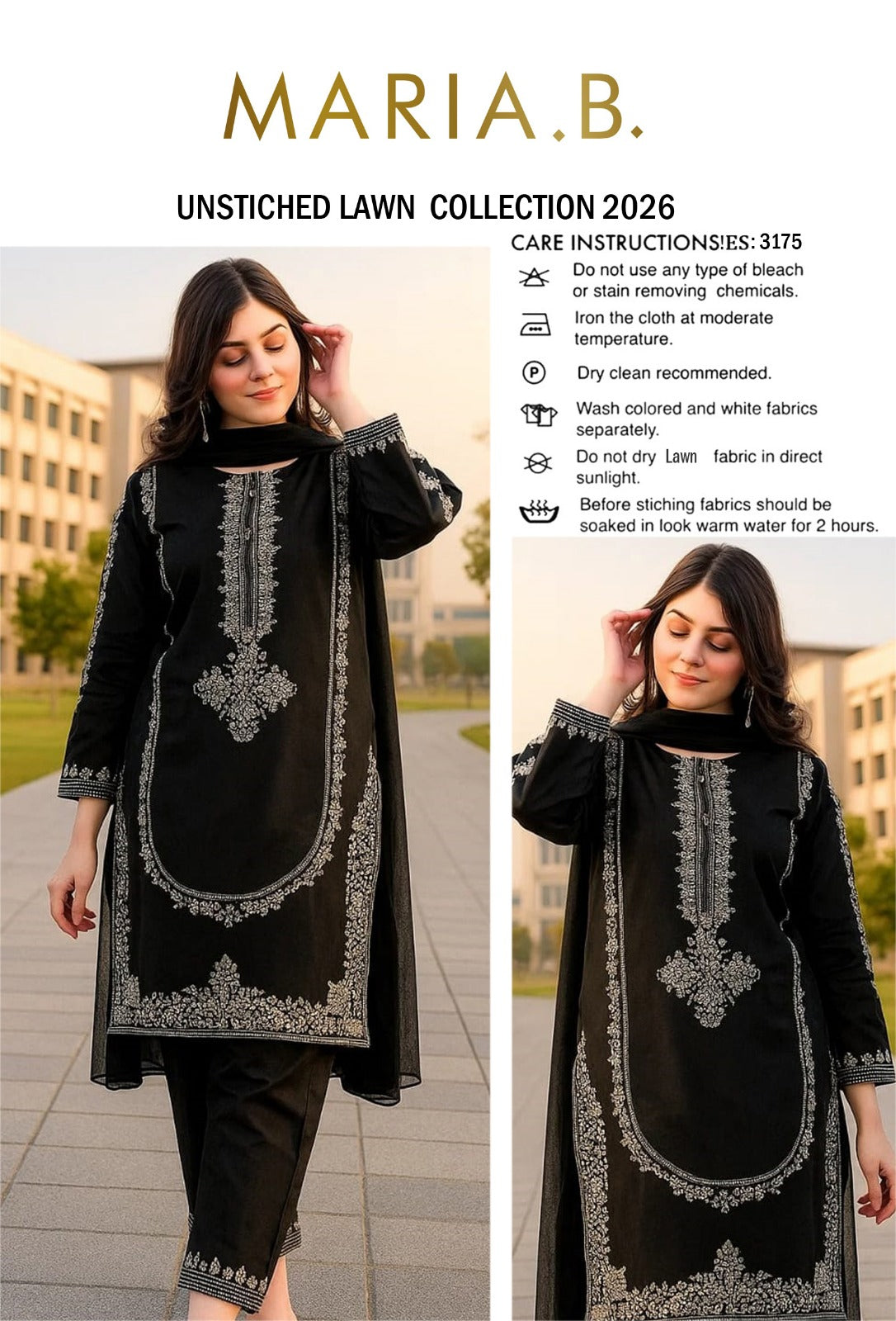 LAWN EMBROIDERED 2pc 1420