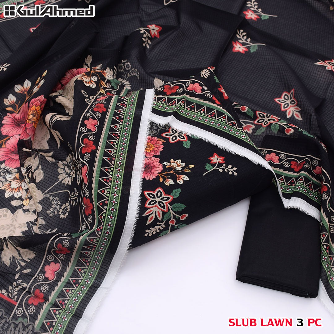 Premium print Lawn Fabric 3pc - Lawn Dupatta d- 6082