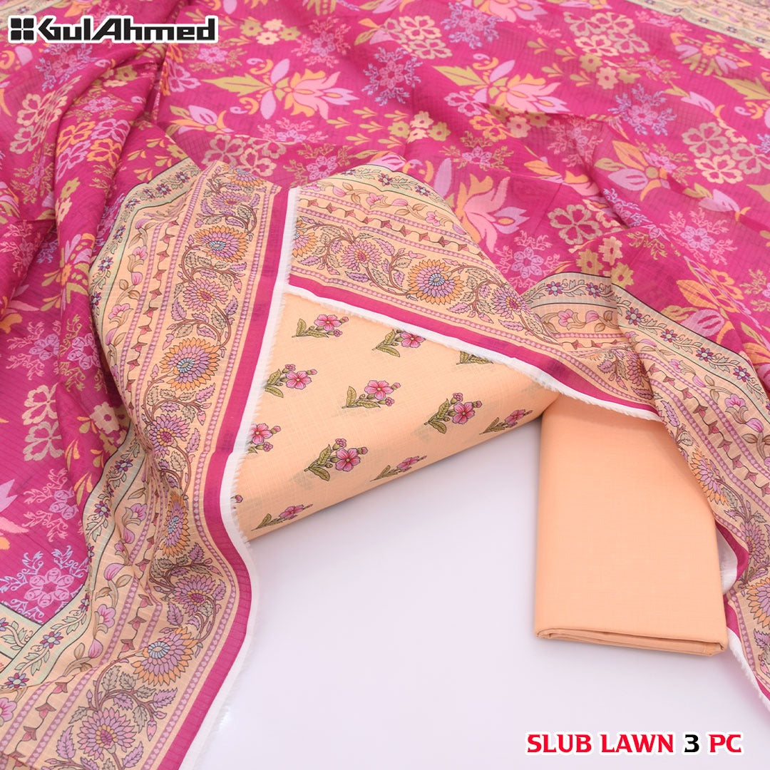 Premium print Lawn Fabric 3pc - Lawn Dupatta d- 6083
