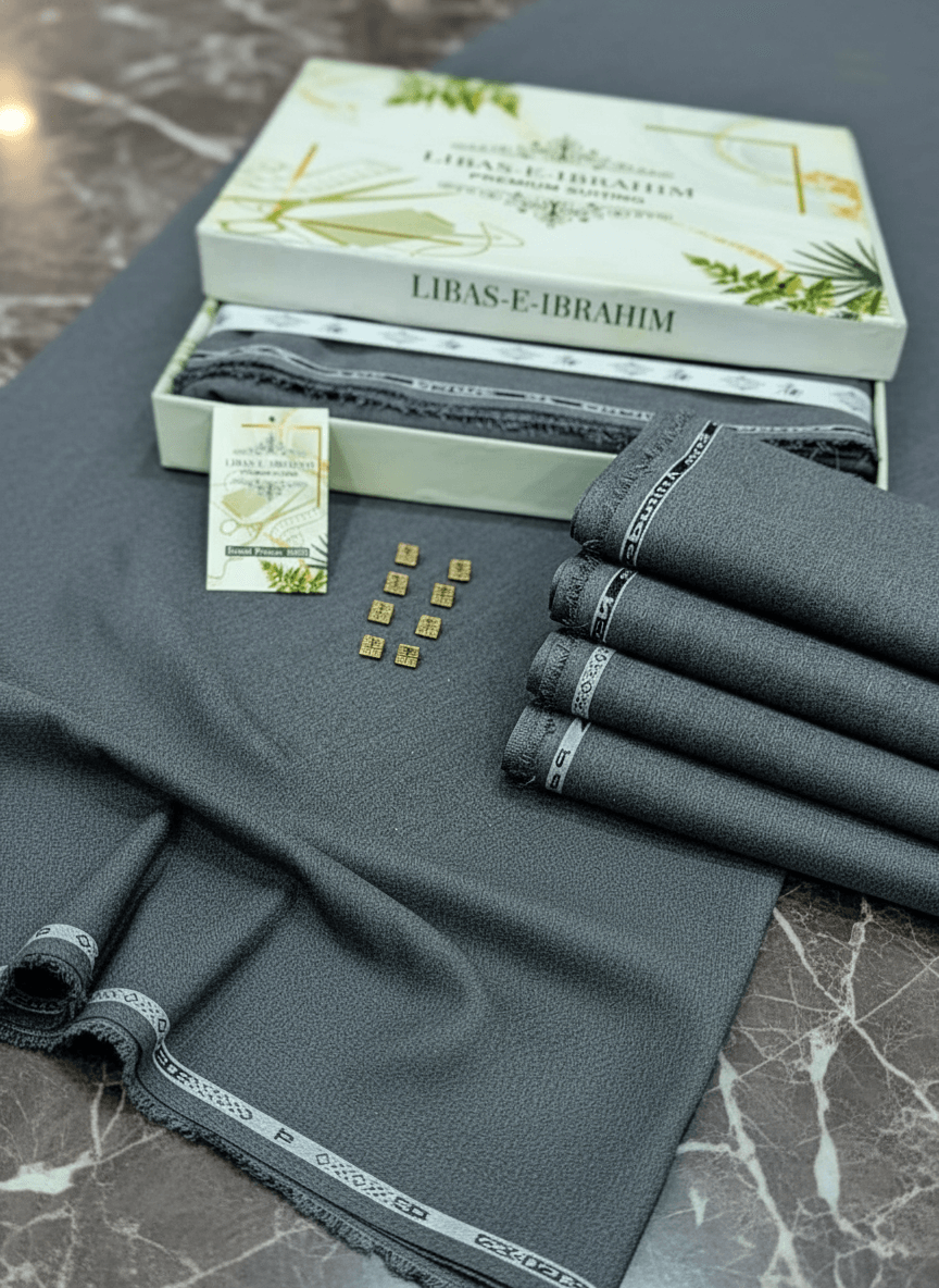 Libas-e-Ibrahim Premium Men's Unstitched Suit in Elegant Setting