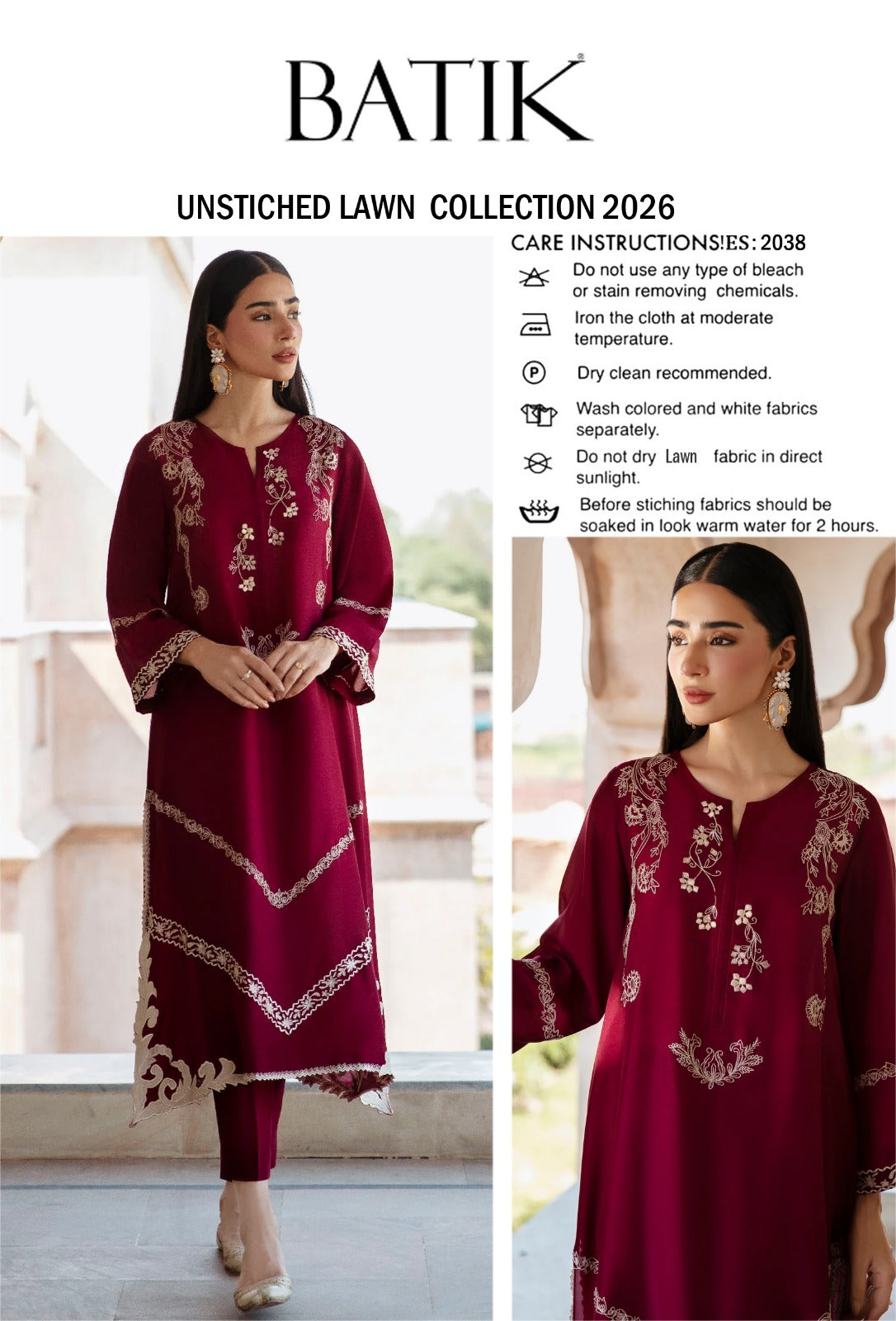 LAWN EMBROIDERED 2pc d 1581
