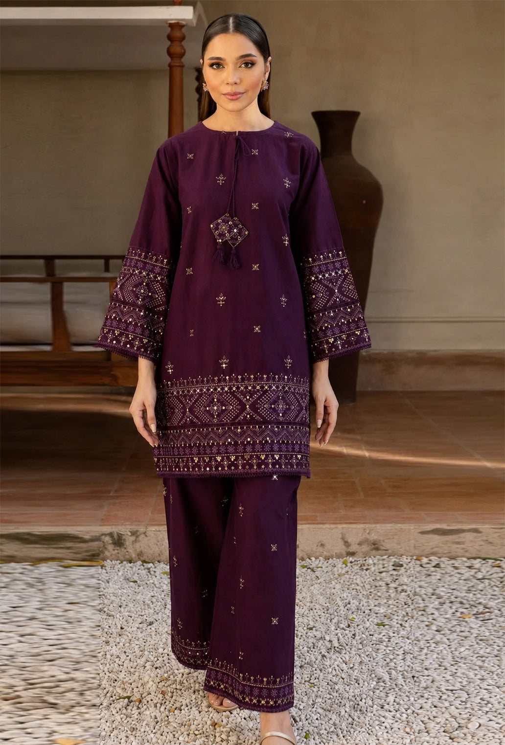 LAWN EMBROIDERED 2pc d 1584