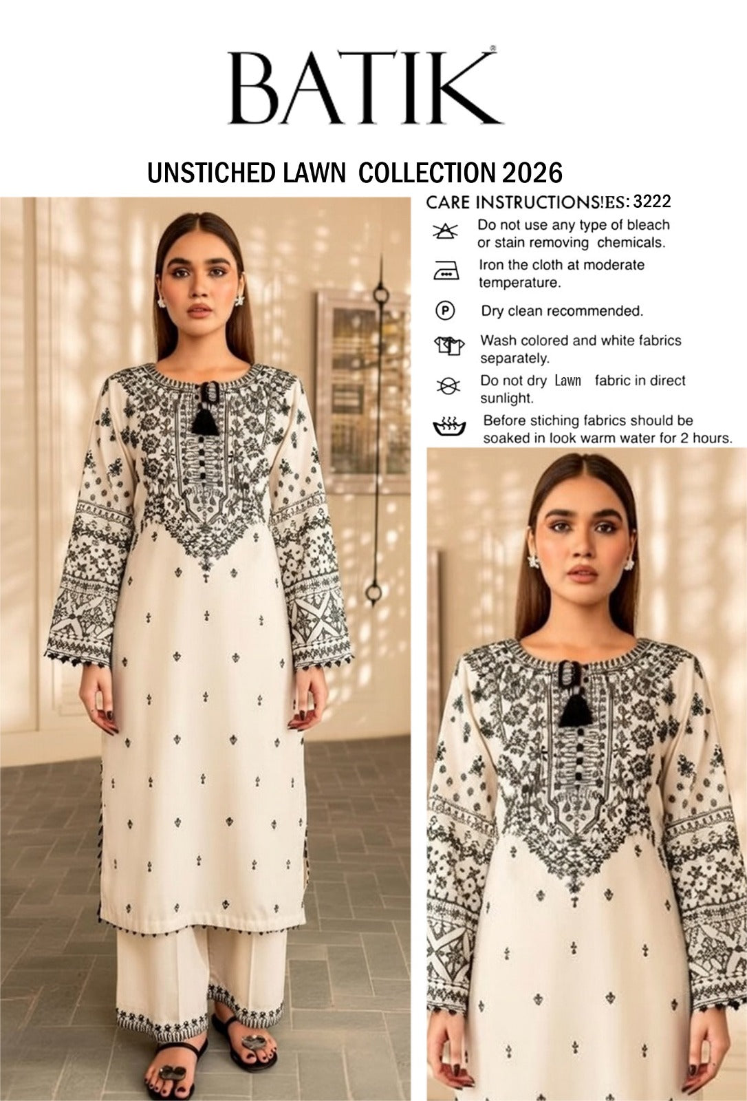 LAWN EMBROIDERED 2pc d 1589