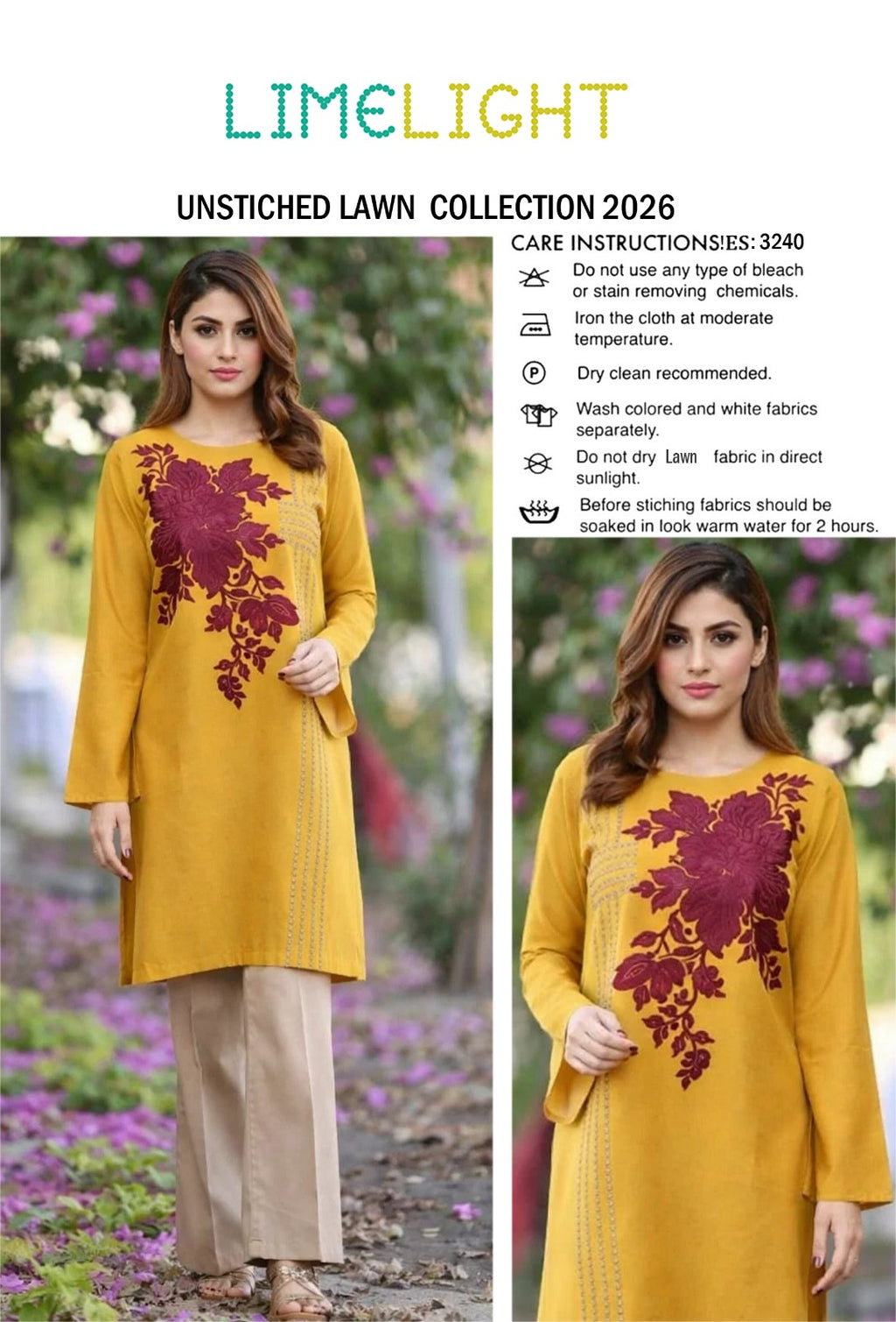 LAWN EMBROIDERED 2pc d 1592