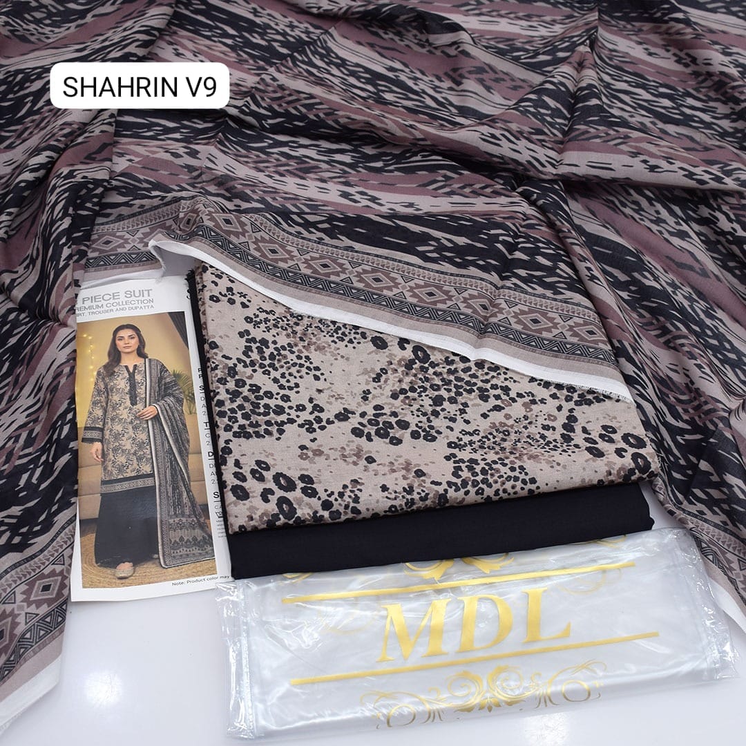 Premium print Lawn Fabric 3pc - Lawn Dupatta d- 6118
