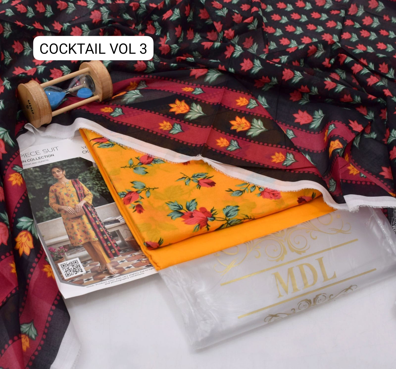 Premium print Lawn Fabric 3pc - Lawn Dupatta d- 6136