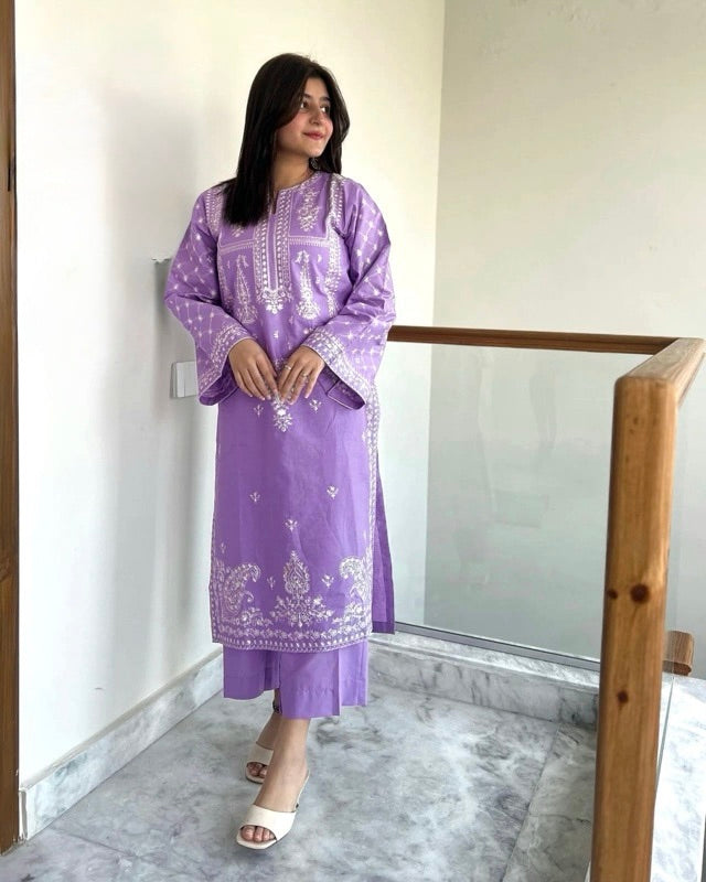 Winter Dhanak Fabric Embroidered | Unstitch 2-Piece Suit | Shirt & Trouser D-1115