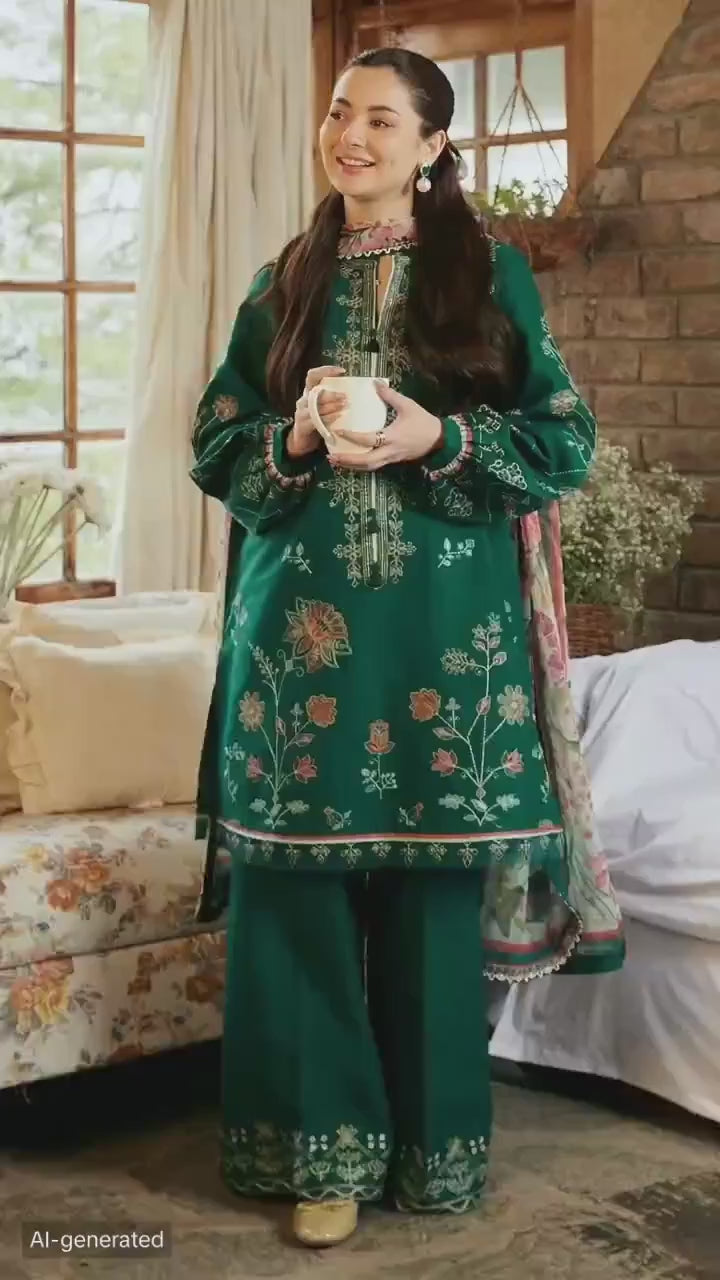 LIBAS  LAWN 3PC EMBROIDERED 1483