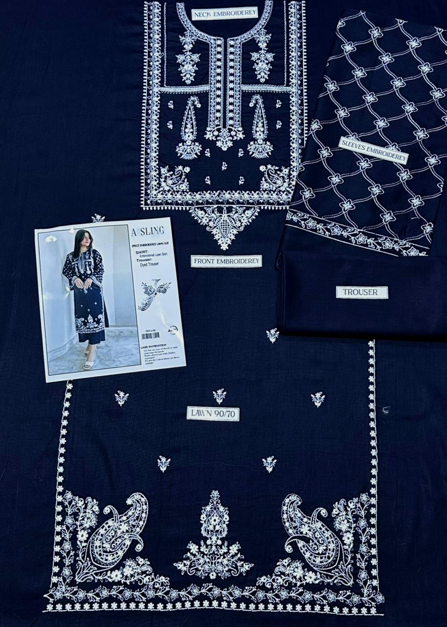 Lawn embroidery 2pc unstitch - d1817