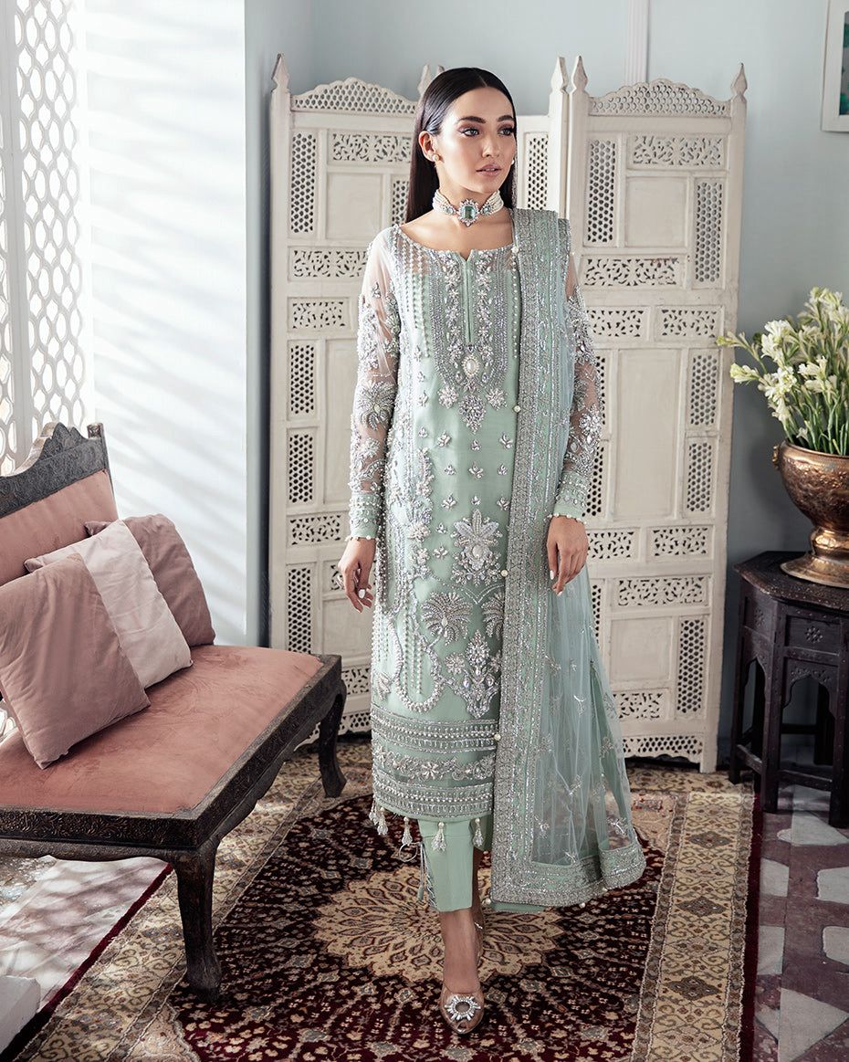 Gullal net 3pc unstitch d1832