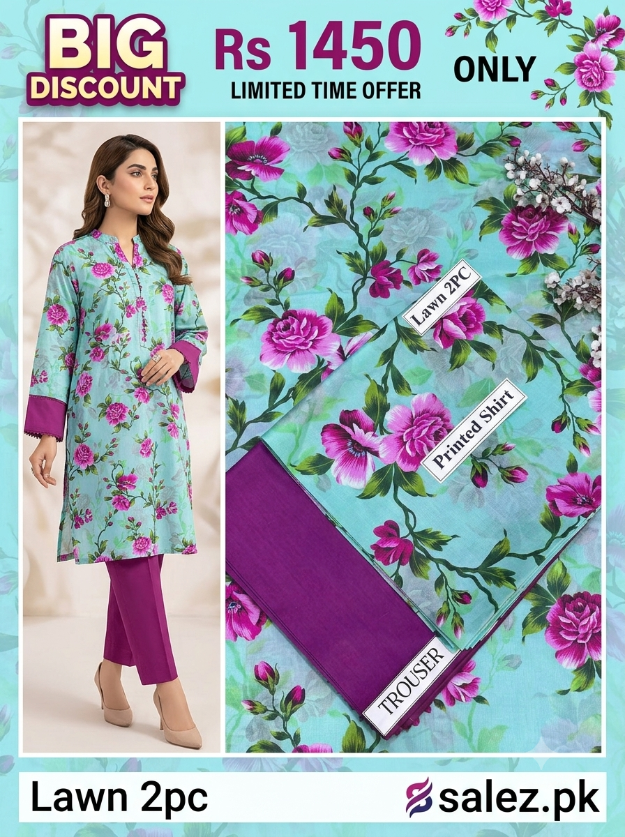 Lawn print 2pc unstitch - d1565