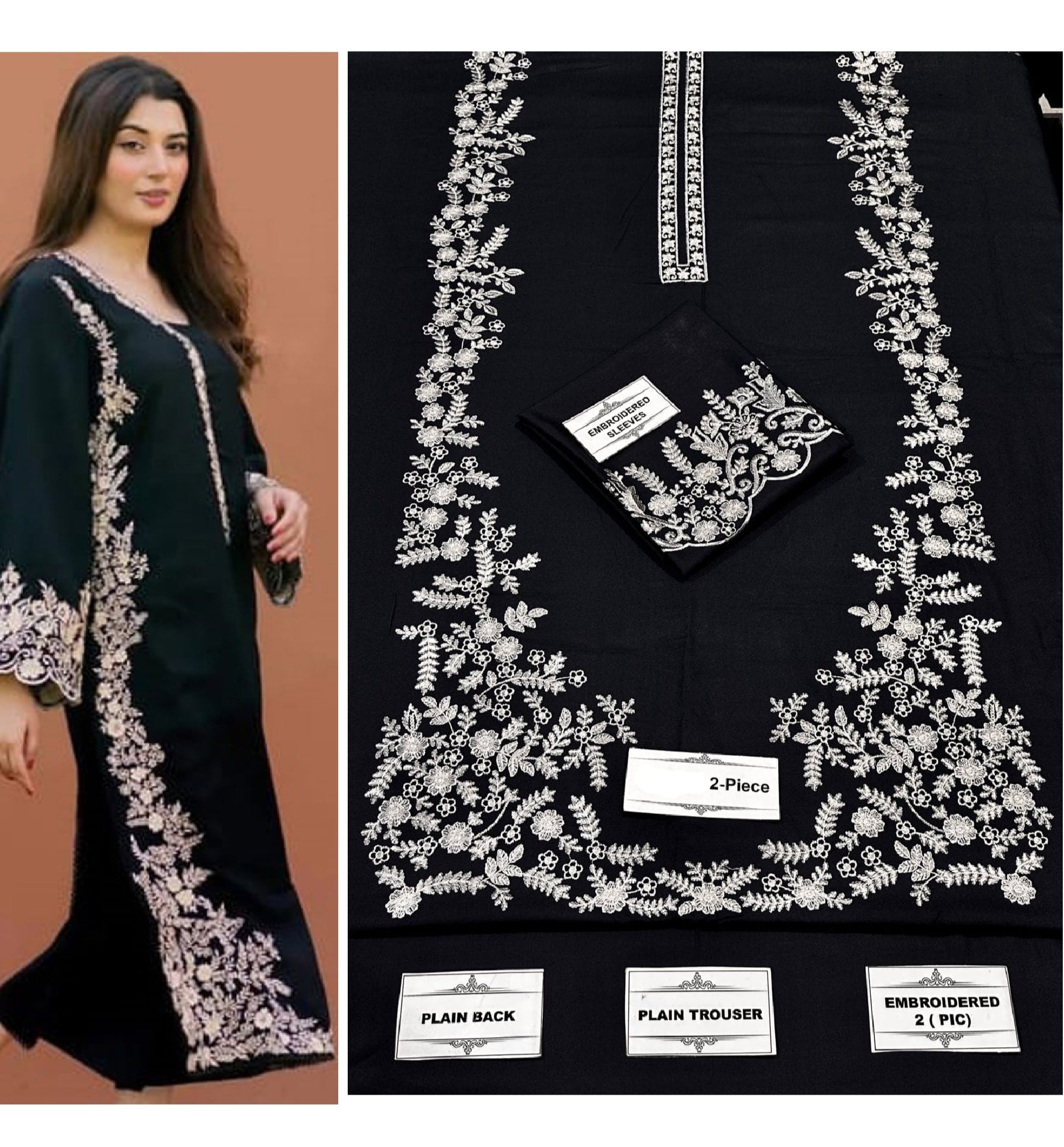 Lawn embroidery 2pc unstitch - d1511