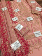 Afrozeh organza unstitch 3pc D1824