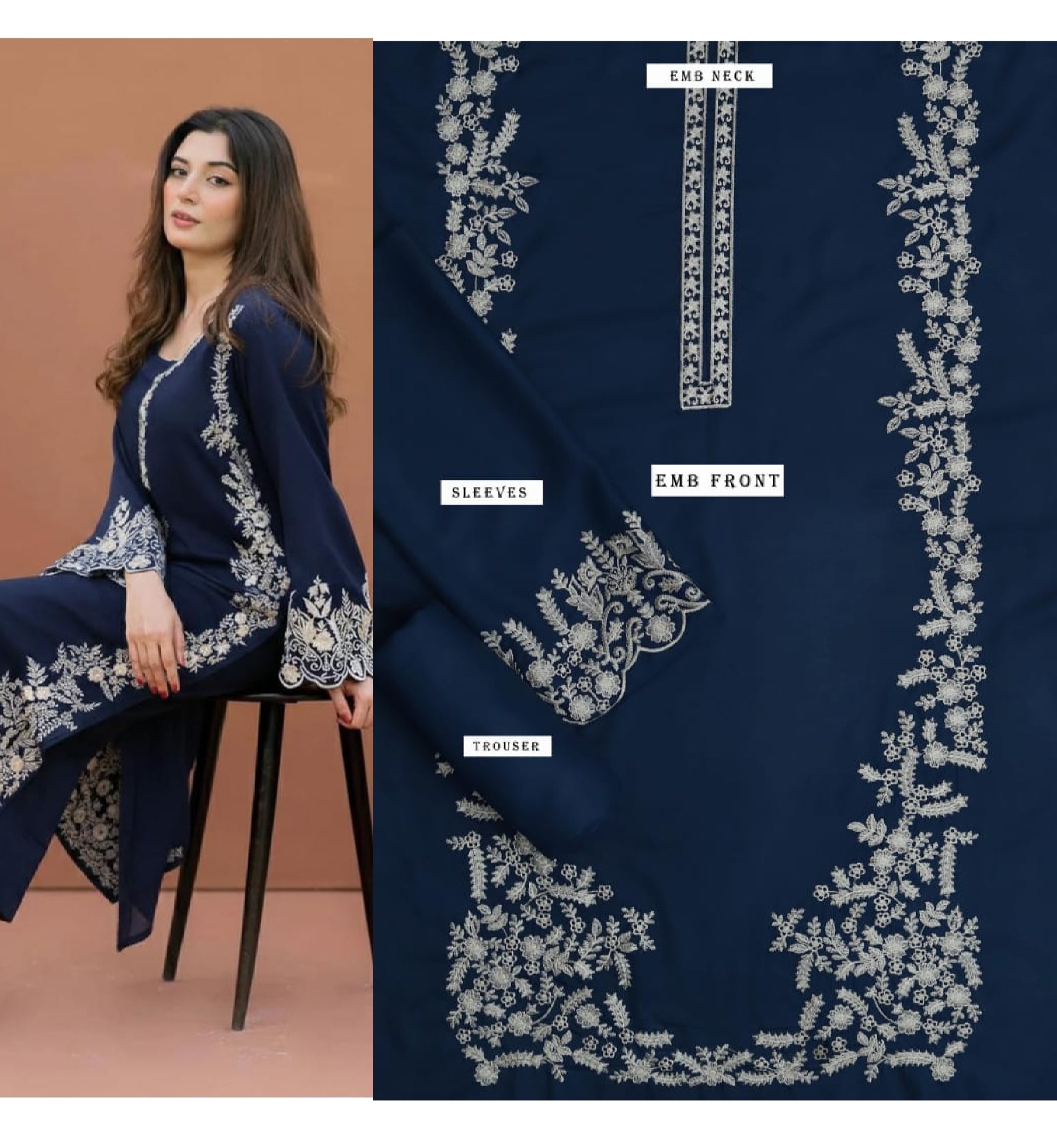 Lawn embroidery 2pc unstitch - d1510