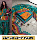 Lawn print 3pc unstitch - d1536