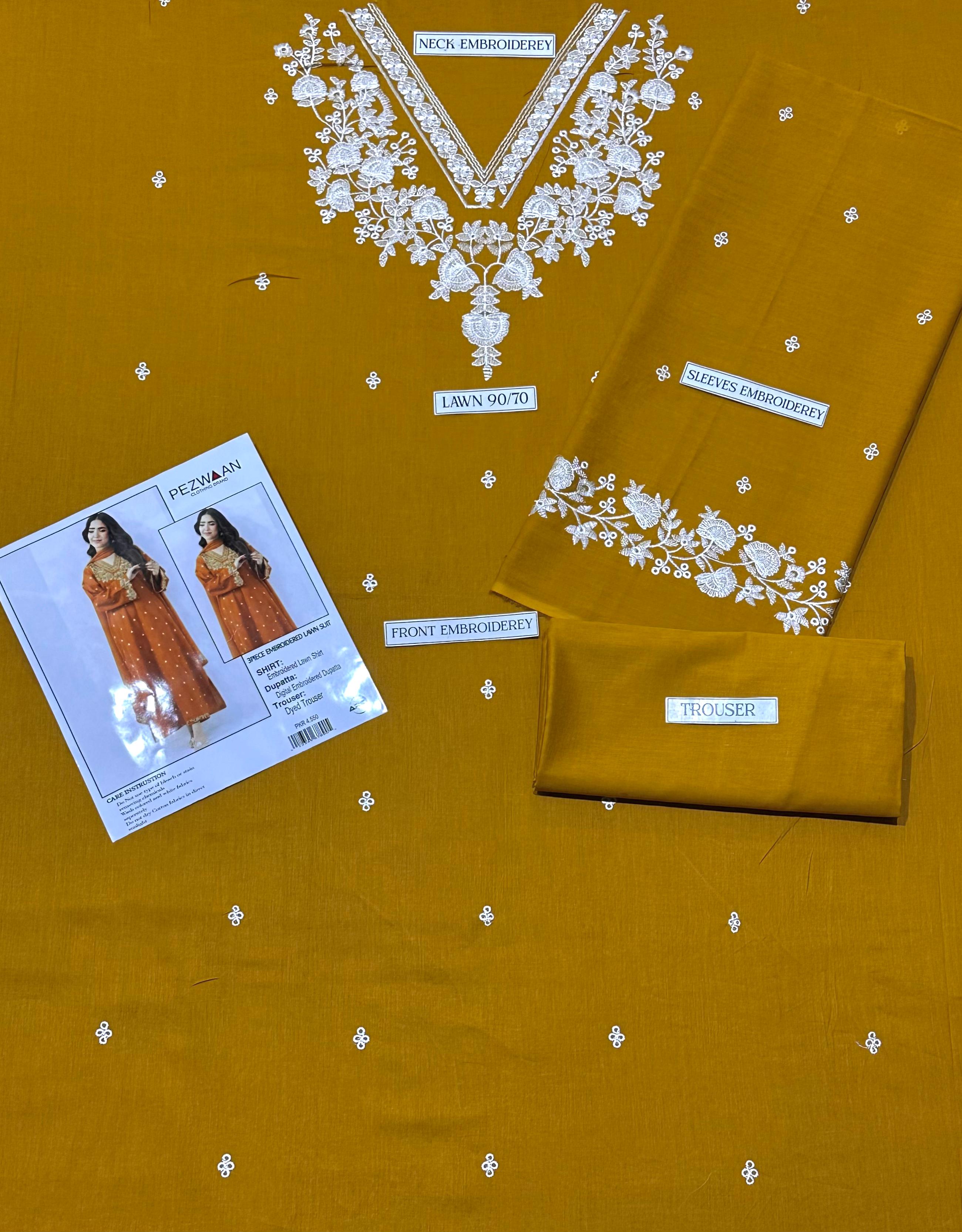 Lawn embroidery 2pc unstitch - d1819