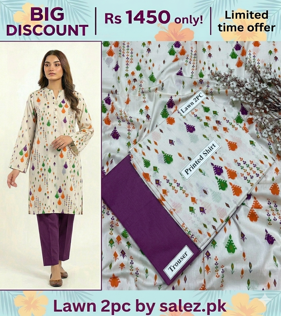 Lawn print 2pc unstitch - d1556