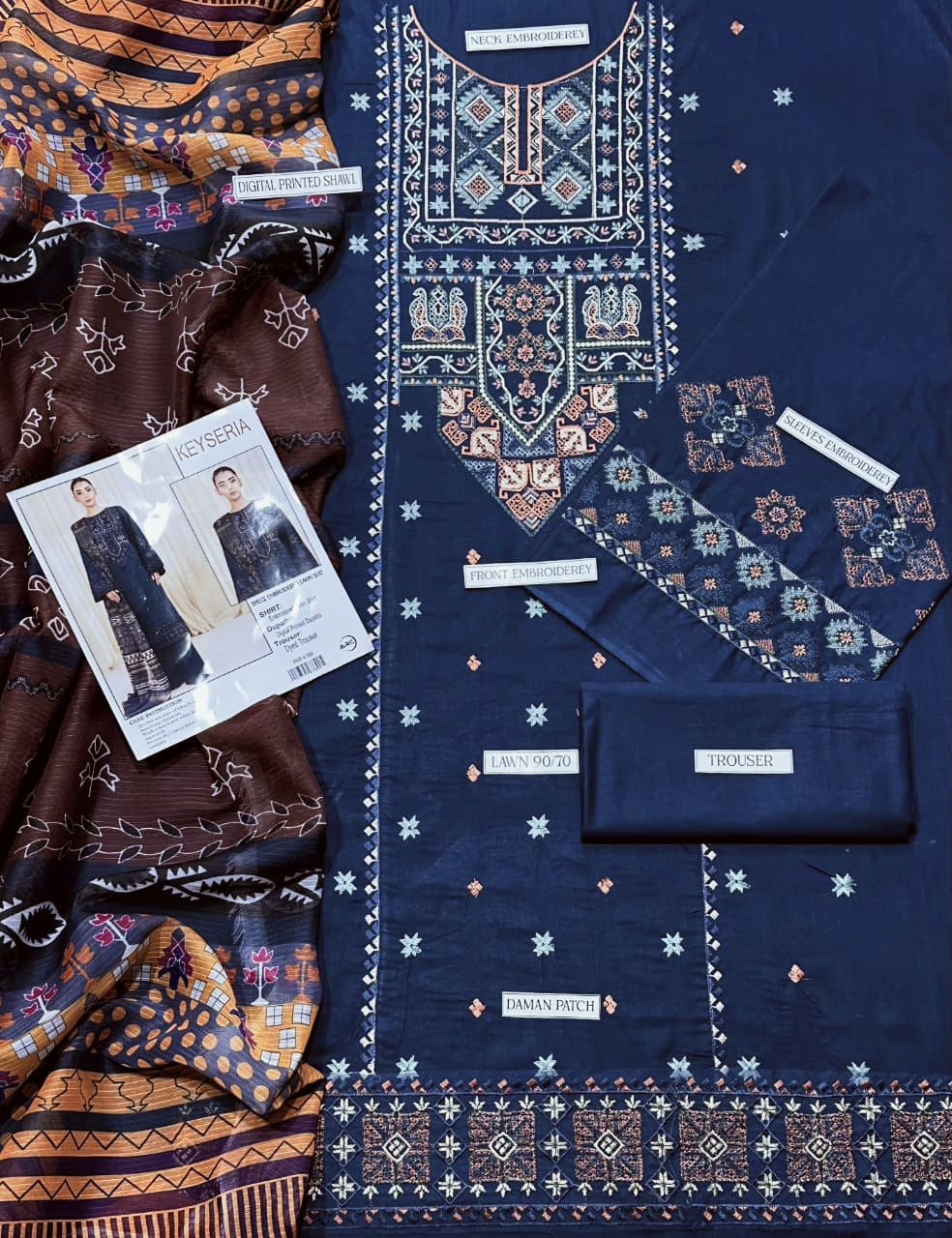 LIBAS  LAWN 3PC EMBROIDERED 1504