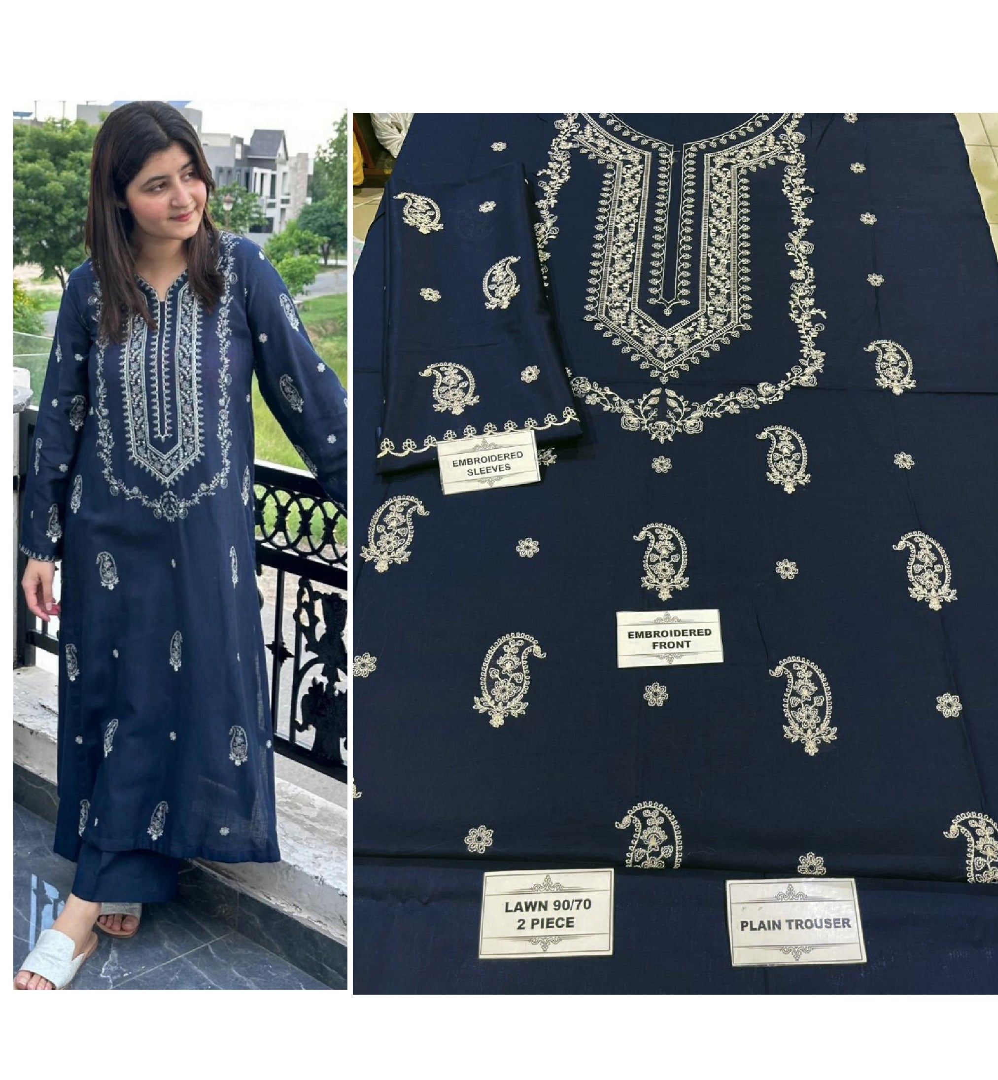 Lawn embroidery 2pc unstitch - d1506