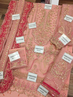 Afrozeh organza unstitch 3pc D1824