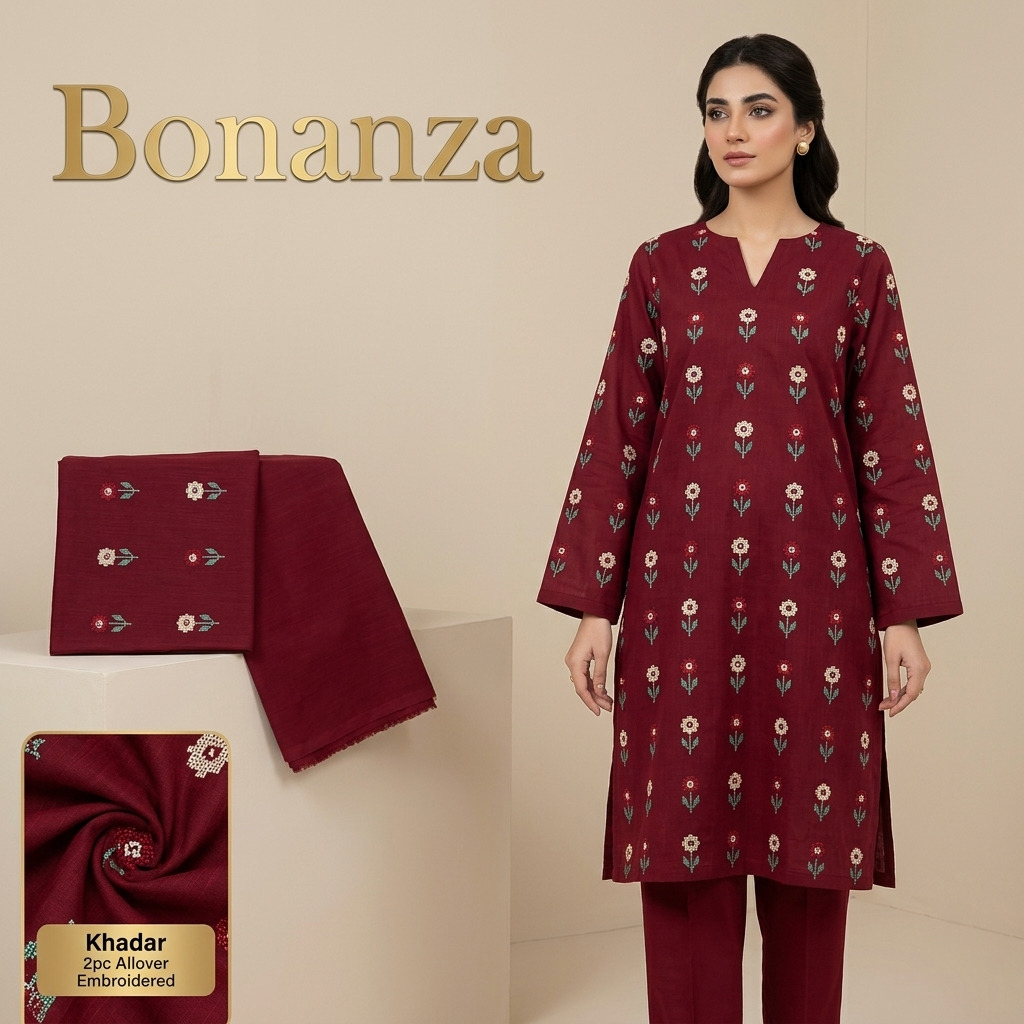 Premium khaddar 2pc embroidery | unstitch | Winter