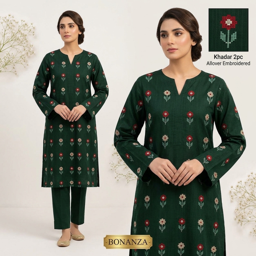 Premium khaddar 2pc embroidery | unstitch | Winter