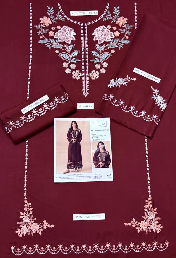 👑 Premium Dhanak 2-Piece Winter Designer Dress for Women thumbnail 2