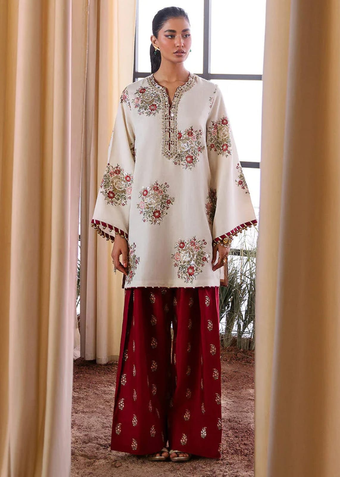 👑 Premium Dhanak 2-Piece Winter Designer Dress for Women