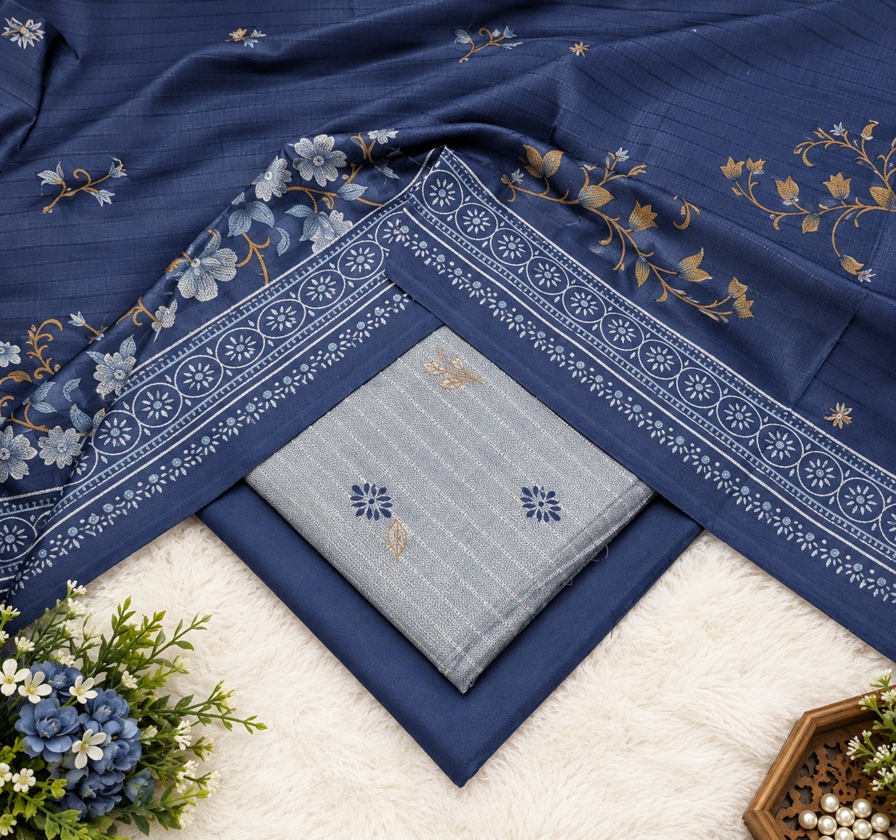 Premium Dhanak 3pc Digtial Print