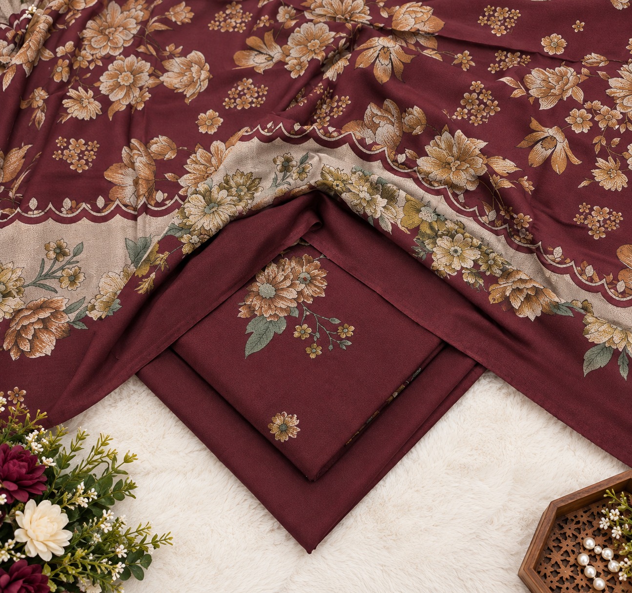 Premium Dhanak 3pc Digtial Print