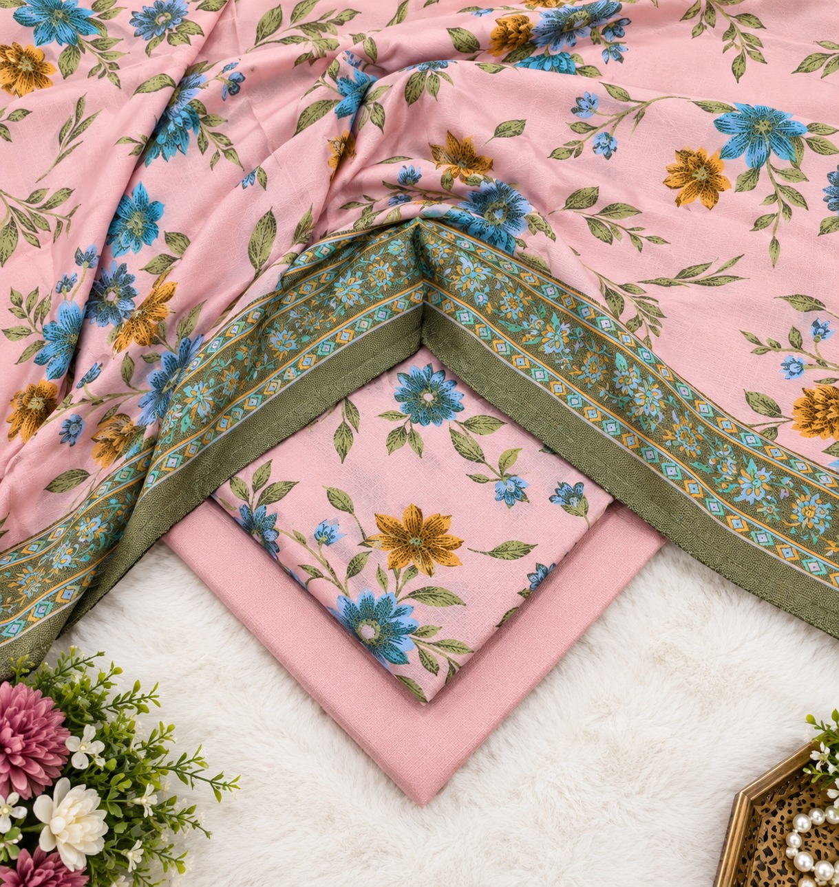 Premium Dhanak 3pc Digtial Print