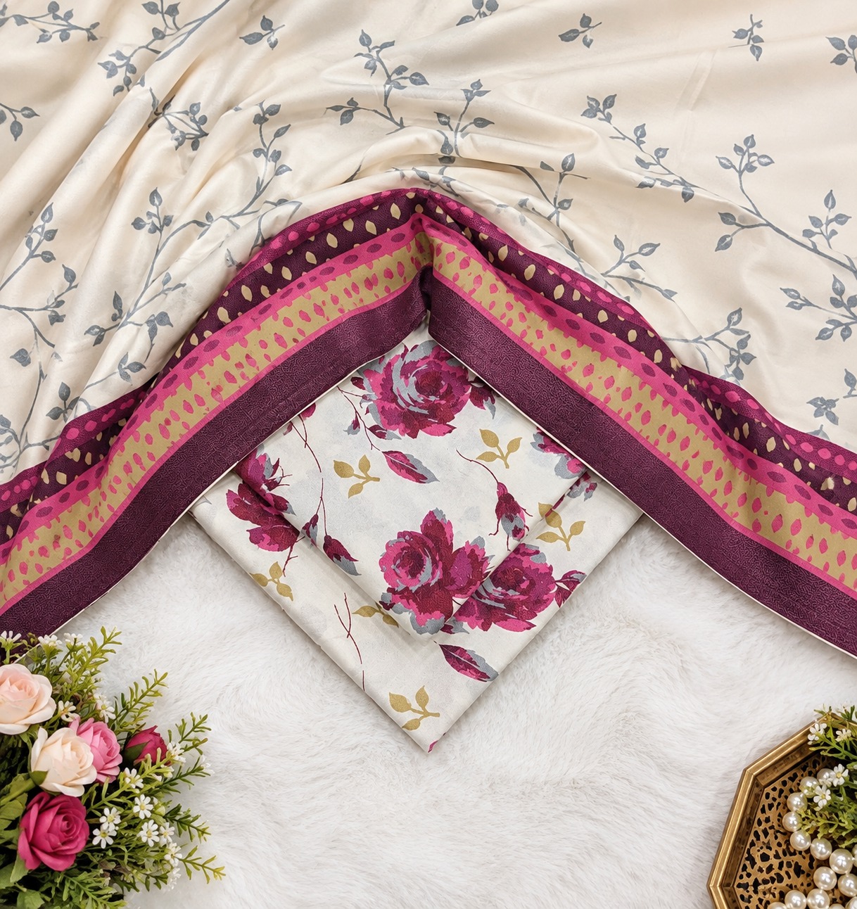 Premium Dhanak 3pc Digtial Print