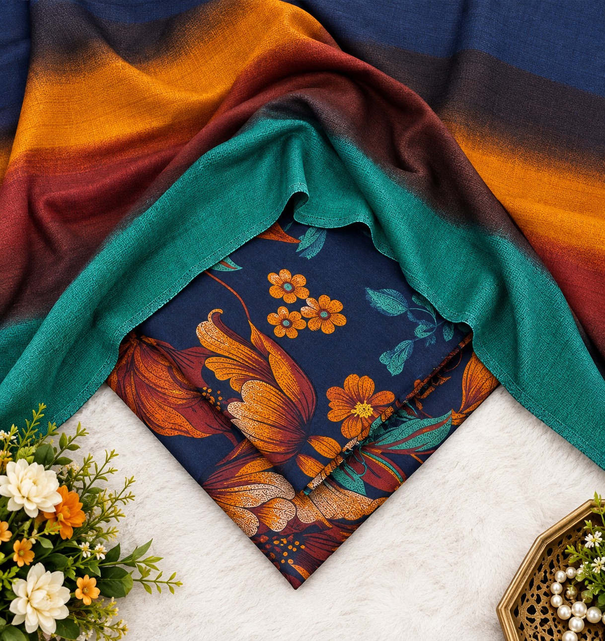 Premium Dhanak 3pc Digtial Print