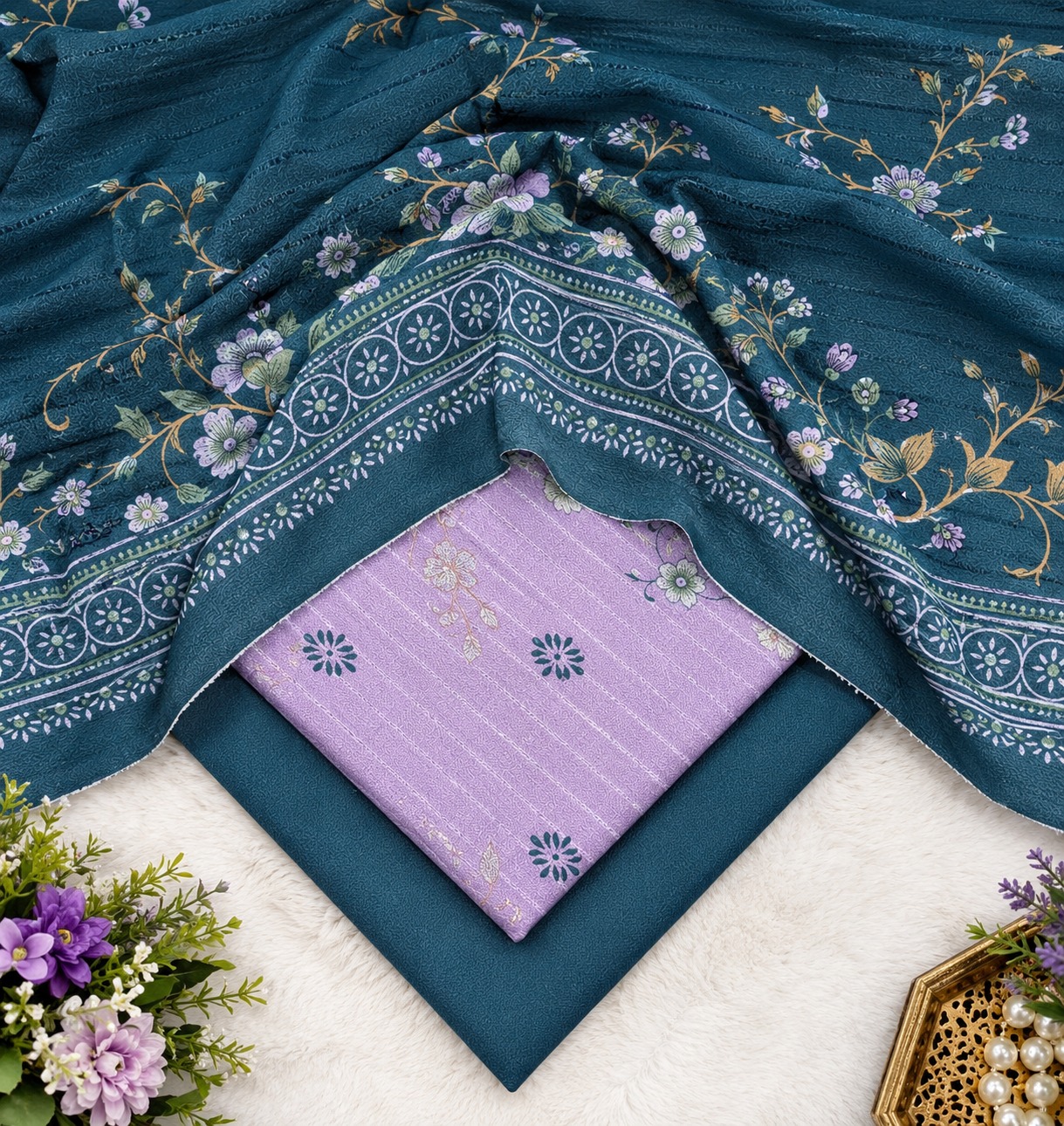 Premium Dhanak 3pc Digtial Print