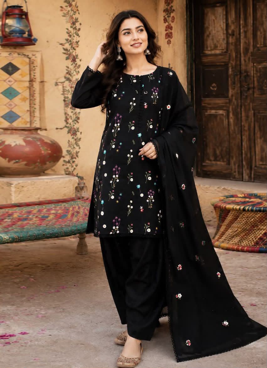 Fabric Premium Dhanak Embroidery 3pc | Unstitch