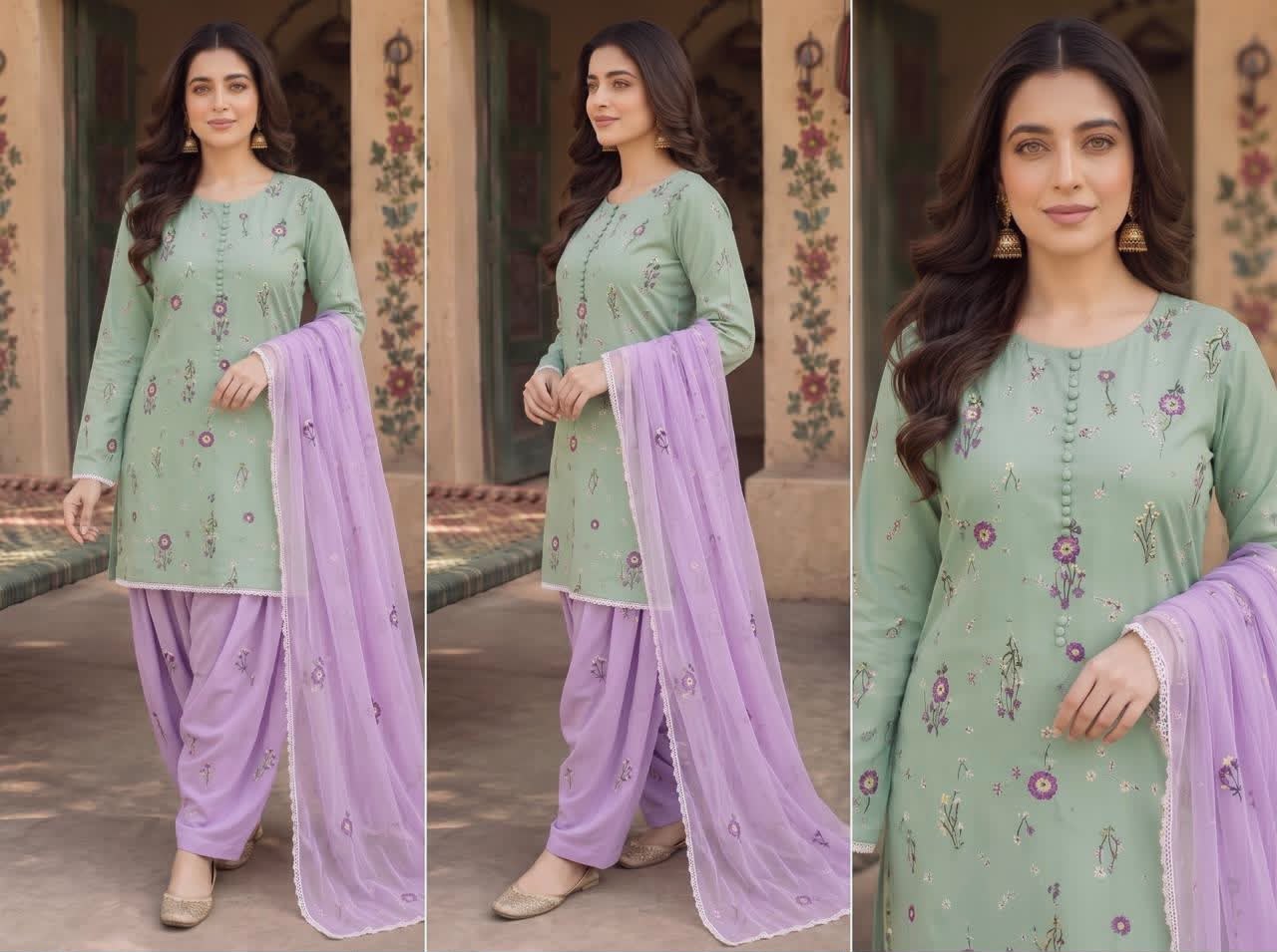 Fabric Premium Dhanak Embroidery 3pc | Unstitch