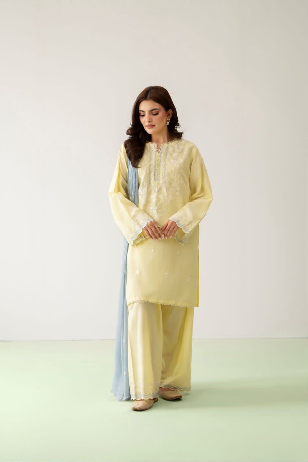 Fabric Premium Dhanak Embroidery 3pc | Unstitch