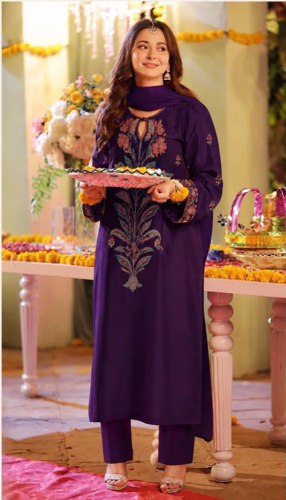Fabric Premium Dhanak Embroidery 3pc | Unstitch