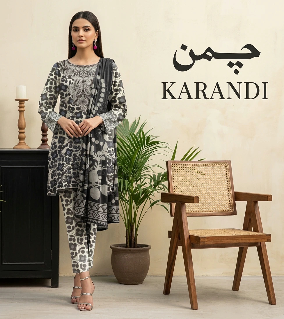Original Chaman Brand Karandi 3pc winter | unstitch